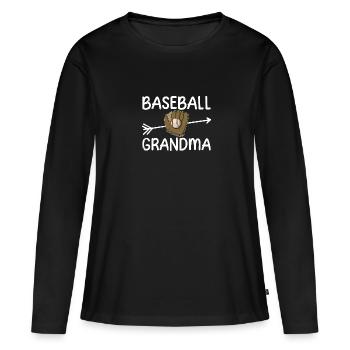 Handschuhe Catcher Ball Baseball USA Spruch - Frauen Premium Bio Langarmshirt - Schwarz - Vorne - Julia (174cm)