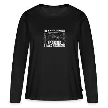 Nombre d’or Fibonacci Math Art Spirale - T-shirt manches longues Premium bio Femme - noir - Devant - Julia (174cm)