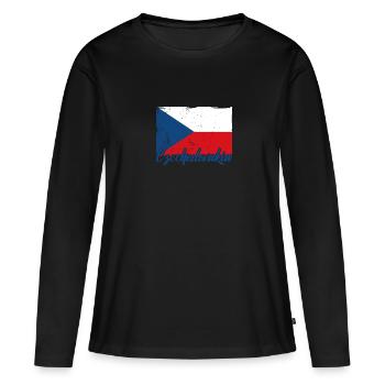 National Patriotisch Tschechien Slowakei Land - Frauen Premium Bio Langarmshirt - Schwarz - Vorne - Julia (174cm)