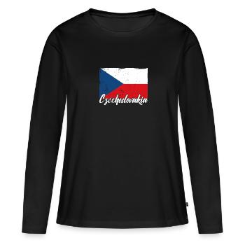 National Patriotisch Tschechien Slowakei Land - Frauen Premium Bio Langarmshirt - Schwarz - Vorne - Julia (174cm)