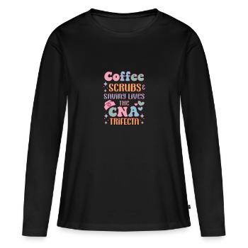 CNA Nursing Citations Drôle Infirmières Amoureux Mignon CNA - T-shirt manches longues Premium bio Femme - noir - Devant - Julia (174cm)