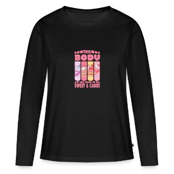 Cake Baker This Body Was Made By Sweet & Cakes - Women's Premium Organic Long Sleeve Shirt - black - Front - Julia (174cm)