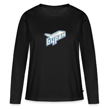 Bourane URSS Russie soviétique Cosmos - T-shirt manches longues Premium bio Femme - noir - Devant - Julia (174cm)