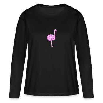 Flamingo - T-shirt manches longues Premium bio Femme - noir - Devant - Julia (174cm)