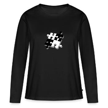 Puzzle-Teile - Frauen Premium Bio Langarmshirt - Schwarz - Vorne - Julia (174cm)