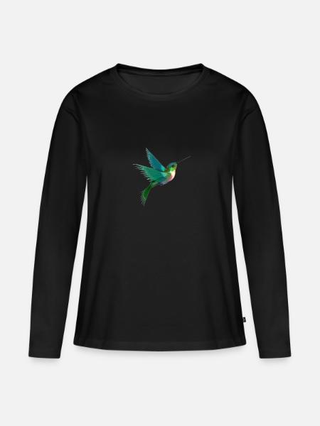 vogel - Frauen Premium Bio Langarmshirt - Schwarz