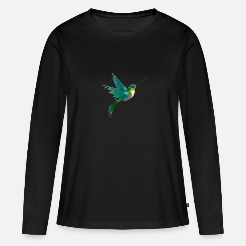 vogel - Frauen Premium Bio Langarmshirt - Schwarz
