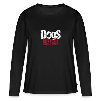 Animal Rescue - Dogs Never Lie About Love - T-shirt manches longues Premium bio Femme - noir - Devant - Julia (174cm)
