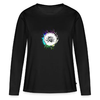 Icône d’icône de nénuphar - T-shirt manches longues Premium bio Femme - noir - Devant - Julia (174cm)