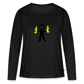 Beer stick figure - Women's Premium Organic Long Sleeve Shirt - black - Front - Julia (174cm)