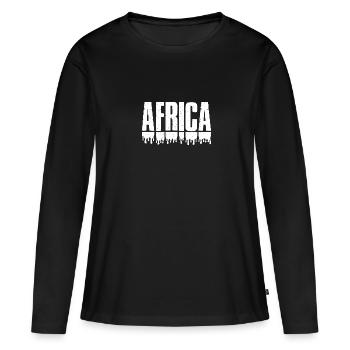 Afrika Geschichte Afro Kamm Haar Kultur Frisur - Frauen Premium Bio Langarmshirt - Schwarz - Vorne - Julia (174cm)