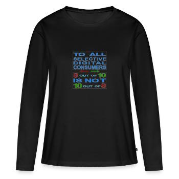 8/10-Punkte Bewertung "heute" - Frauen Premium Bio Langarmshirt - Schwarz - Vorne - Julia (174cm)