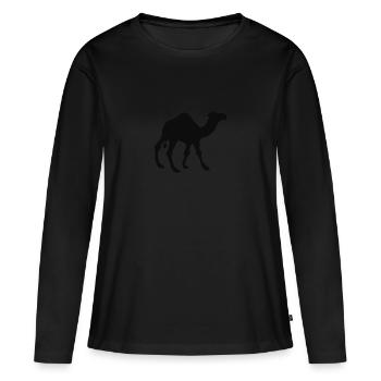 Dromadaire du Maroc - T-shirt manches longues Premium bio Femme - noir - Devant - Julia (174cm)