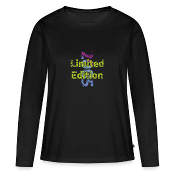Édition limitée 2005 - T-shirt manches longues Premium bio Femme - noir - Devant - Julia (174cm)
