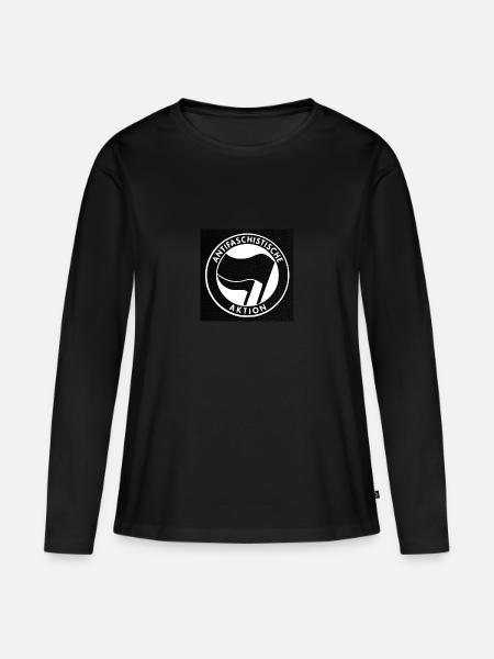 antifa - Frauen Premium Bio Langarmshirt - Schwarz