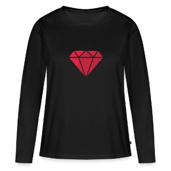 diamond - Women's Premium Organic Long Sleeve Shirt - black - Front - Julia (174cm)