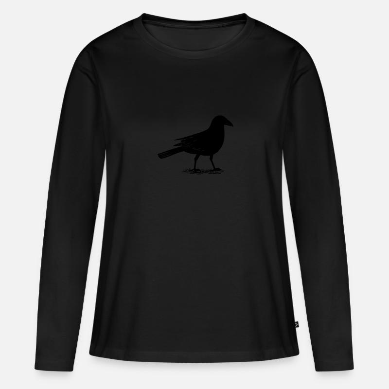 Crow - Women's Premium Organic Long Sleeve Shirt - black