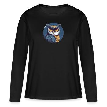 Owl Sunglasses Odd Eagle Owl - Women's Premium Organic Long Sleeve Shirt - black - Front - Julia (174cm)