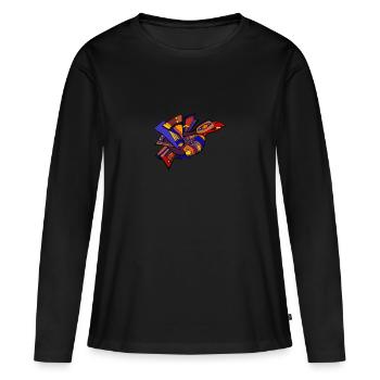 Un oiseau Maya - T-shirt manches longues Premium bio Femme - noir - Devant - Julia (174cm)