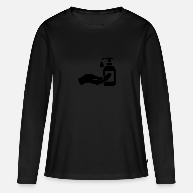 hygiene - Frauen Premium Bio Langarmshirt - Schwarz