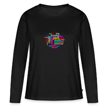 Java WordCloud - T-shirt manches longues Premium bio Femme - noir - Devant - Julia (174cm)