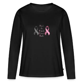 Chemo Krebstherapie Krebs Geschenk - Frauen Premium Bio Langarmshirt - Schwarz - Vorne - Julia (174cm)