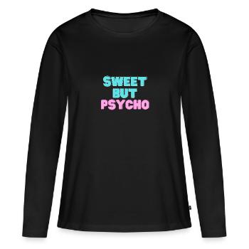 Sweet but Psycho Licorne - T-shirt manches longues Premium bio Femme - noir - Devant - Julia (174cm)
