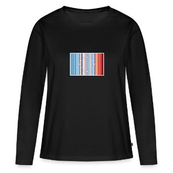 Europa Warming Stripes - T-shirt manches longues Premium bio Femme - noir - Devant - Julia (174cm)