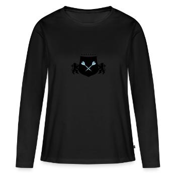 armoiries de fléchettes - T-shirt manches longues Premium bio Femme - noir - Devant - Julia (174cm)