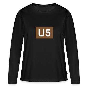 Berlin U-Bahn U5 - Frauen Premium Bio Langarmshirt - Schwarz - Vorne - Julia (174cm)