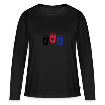 Batteries - Women's Premium Organic Long Sleeve Shirt - black - Front - Julia (174cm)