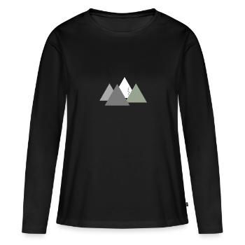 bergpanorama, , bergen, bergen - Vrouwen Premium Bio shirt met lange mouwen - zwart - Voor - Julia (174cm)