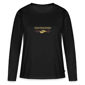 Spachtelflüsterer Kardiogramm Verputzer Gipser - Frauen Premium Bio Langarmshirt - Schwarz - Vorne - Julia (174cm)