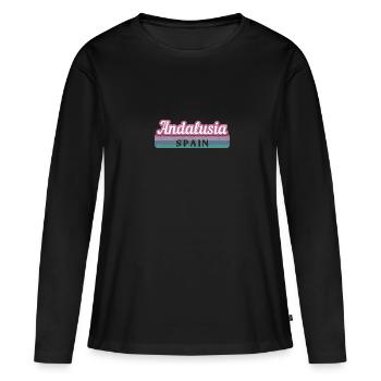 Sevilla Granada Andalusien Spanien Flagge - Frauen Premium Bio Langarmshirt - Schwarz - Vorne - Julia (174cm)