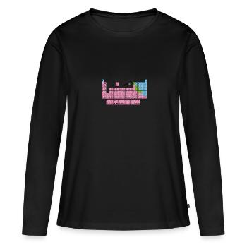 Tableau périodique - T-shirt manches longues Premium bio Femme - noir - Devant - Julia (174cm)