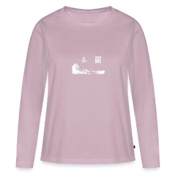 Mountainbike - Frauen Premium Bio Langarmshirt - Altrosa - Vorne - Julia (174cm)
