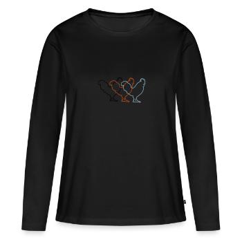 conceptions de poulet - T-shirt manches longues Premium bio Femme - noir - Devant - Julia (174cm)