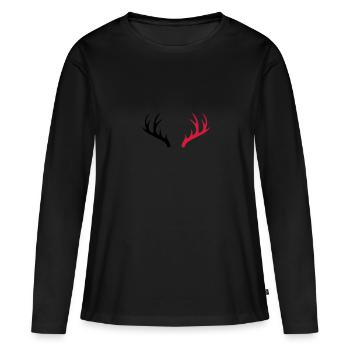 bois 2 - T-shirt manches longues Premium bio Femme - noir - Devant - Julia (174cm)