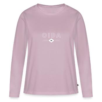 Oida Fux dialecte viennois dialecte Schmäh Funny - T-shirt manches longues Premium bio Femme - rose poudré - Devant - Julia (174cm)