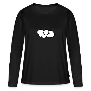 nuage smile - T-shirt manches longues Premium bio Femme - noir - Devant - Julia (174cm)