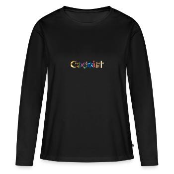 Coexister ensemble - T-shirt manches longues Premium bio Femme - noir - Devant - Julia (174cm)
