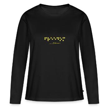 liberté - T-shirt manches longues Premium bio Femme - noir - Devant - Julia (174cm)