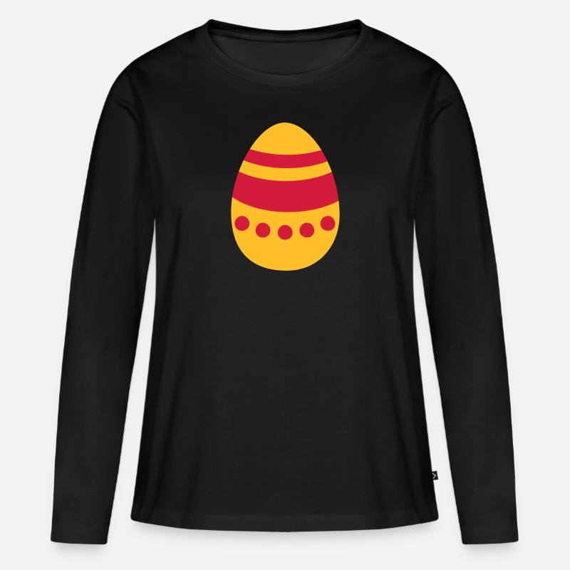 Osterei - Frauen Premium Bio Langarmshirt - Schwarz