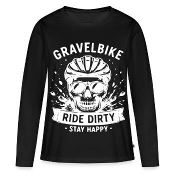 Randonnée Skull Dirty à vélo de gravier - T-shirt manches longues Premium bio Femme - noir - Devant - Julia (174cm)