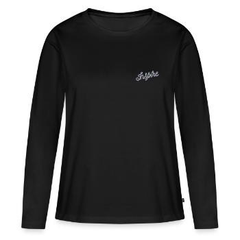 Inspire embroidered - Women's Premium Organic Long Sleeve Shirt - black - Front - Julia (174cm)