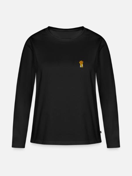 Katzenpfote - Frauen Premium Bio Langarmshirt - Schwarz