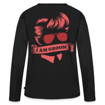 célibataire - T-shirt manches longues Premium bio Femme - noir - Dos - Julia (174cm)