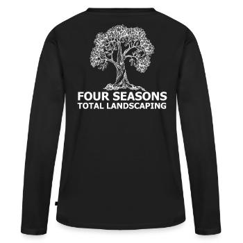 Aménagement paysager total quatre saisons - T-shirt manches longues Premium bio Femme - noir - Dos - Julia (174cm)