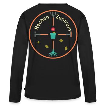 Rechenzentrum Garten Rechen Gärtner Gartenarbeit - Frauen Premium Bio Langarmshirt - Schwarz - Hinten - Julia (174cm)