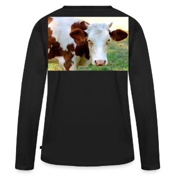 Affiche de vache - T-shirt manches longues Premium bio Femme - noir - Dos - Julia (174cm)